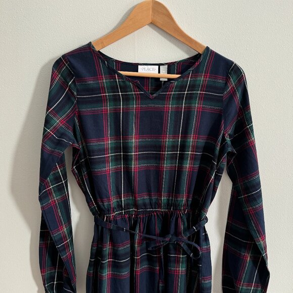 The Children's Place Girls Plaid Peasant Dress - Tidal - Size XXL (16) - NWT - Picture 3 of 7